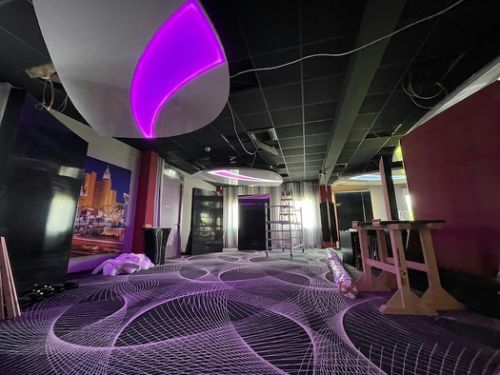 Dekorative Spanndecke im Casino