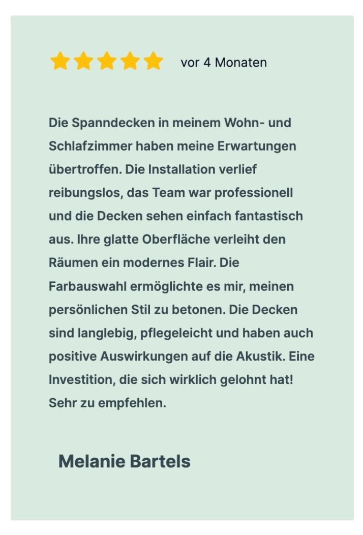 Spanndecken Bewertung 2 Dormagen