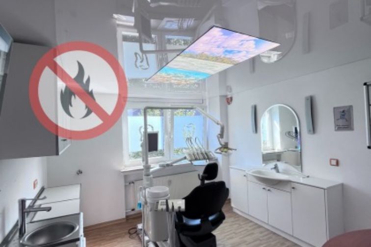 Spanndecke- Schwer entflammbar nach DIN 4102: